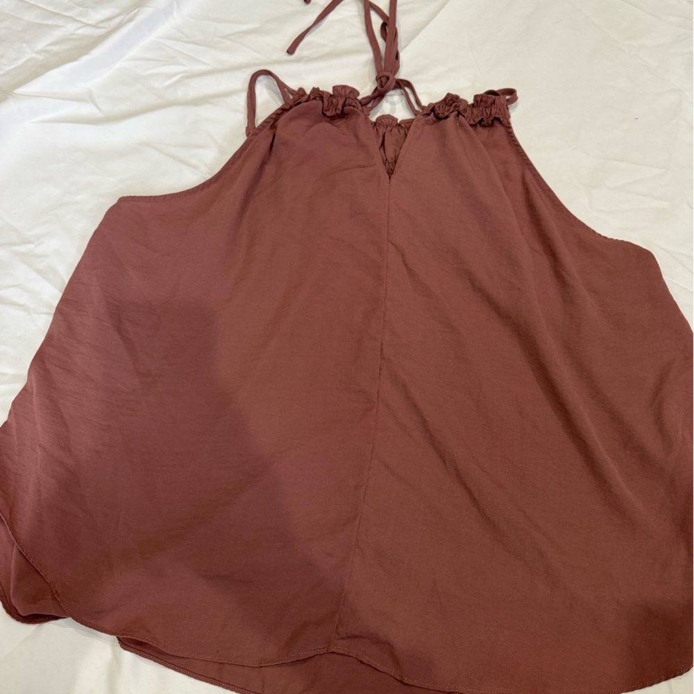 Women's Halter Neck Blouse - Brown